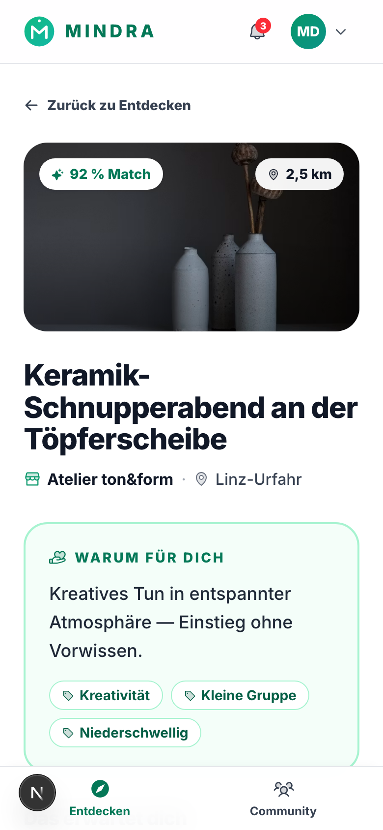 Mindra – reales Angebot in der Nähe mit Details